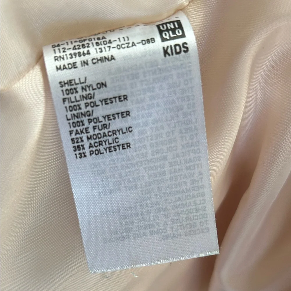Uniqlo Kids Off-White Puffer Jacket